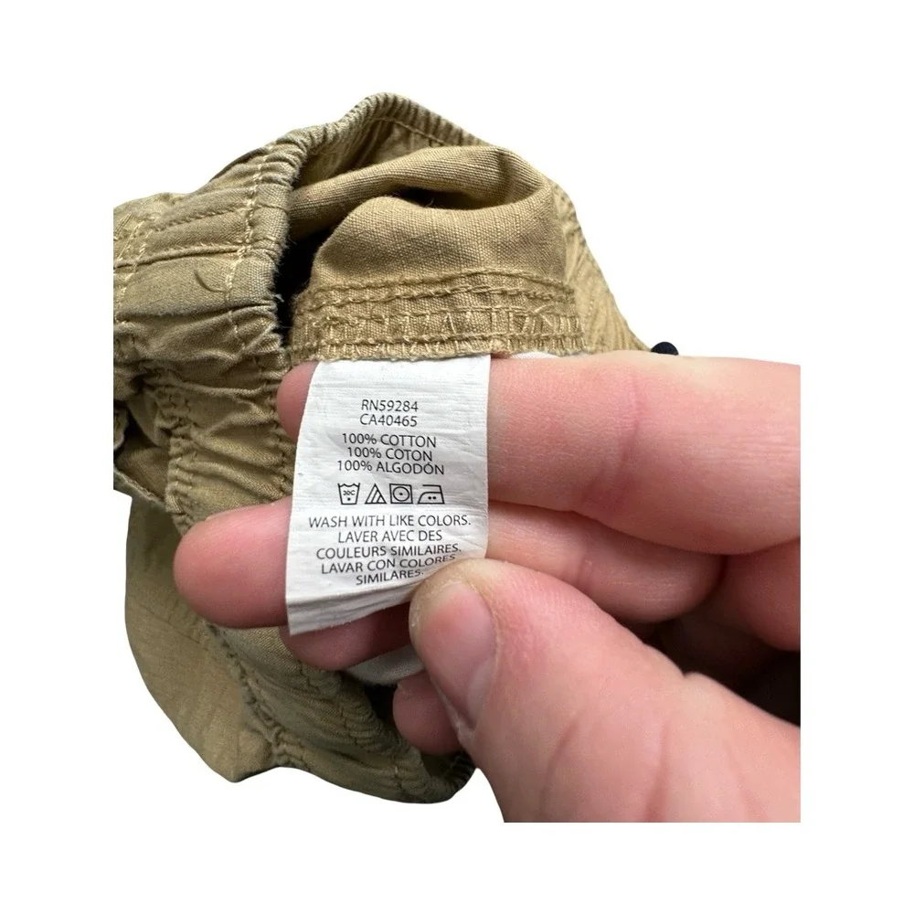 The Children's Place Cargo Shorts Boys 8 Slim Tan Khaki Pull On Elastic Waist